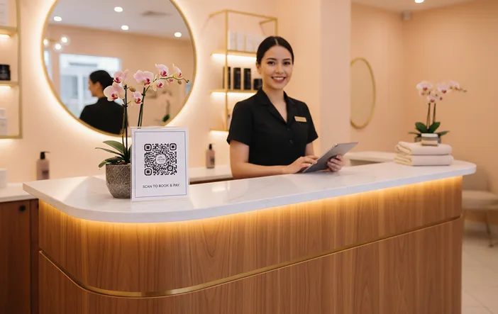 QR code dans les salons de coiffure, spas et instituts de beauté : réservation, fidélité et expérience client premium